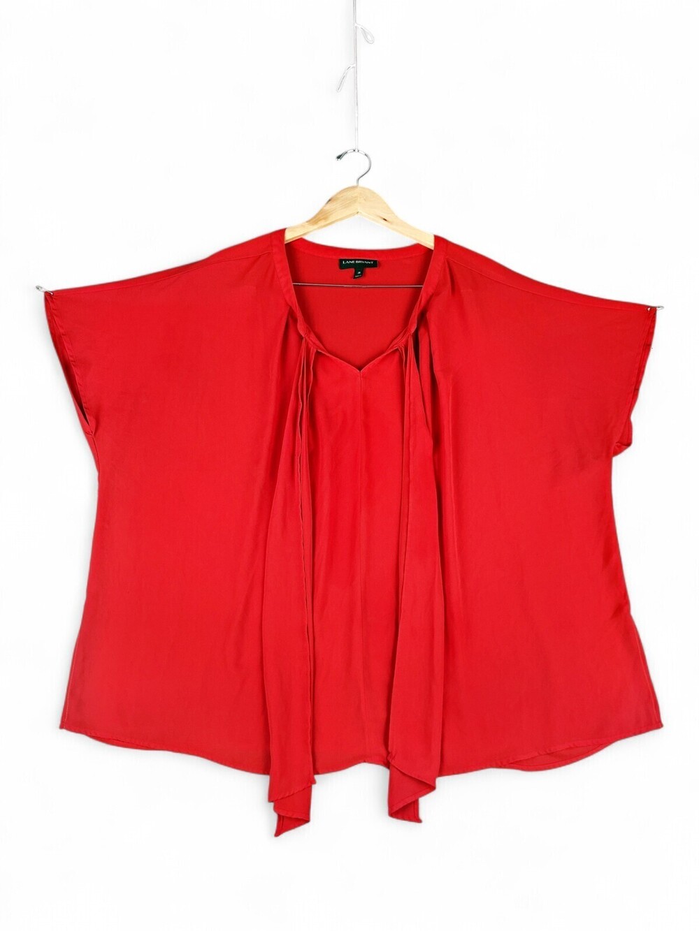 Lane Bryant Plus Size 28 Red Tie-Front Blouse